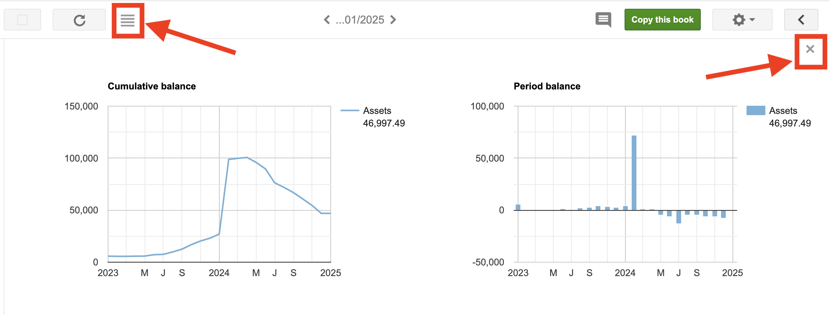 Closing the Charts panel