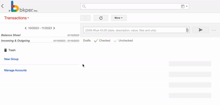 Animated walkthrough of creating a new Group in Bkper