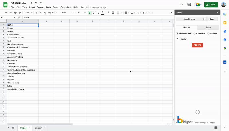 Animated walkthrough of importing Groups from Google Sheets