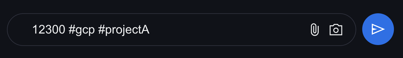 Bkper record input showing a transaction entry