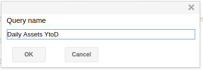 Entering a descriptive name for the saved query