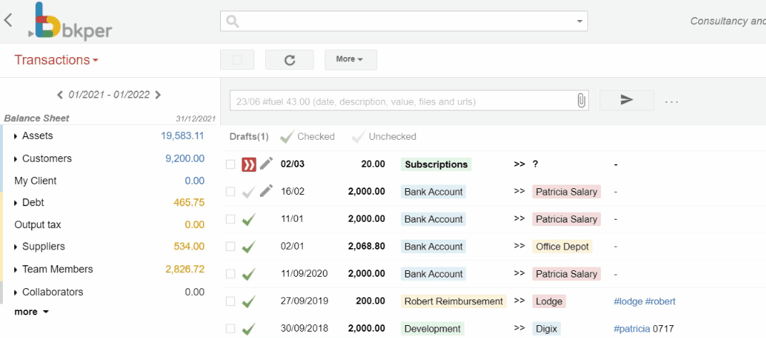Bkper range slider tabs